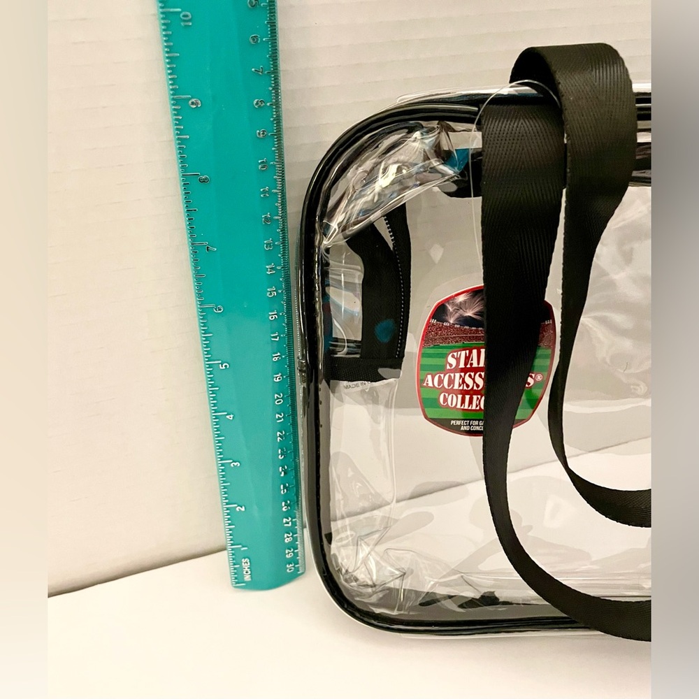 Large Clear Stadium/Concert/Festival Tote Bag with Black Trim NWT - Picture 5 of 10